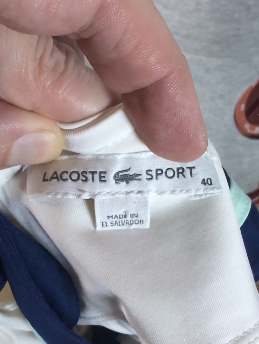 Vintage Lacoste Tennis Dress White Striped VNeck Athleisure Everyday Sports M - Picture 7 of 7